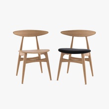 ch33 chair hans wegner danish design dining furnishings furniture home sider kitchen leather live model oak office wood 3d print model - Mito3D