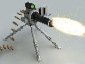 chaingun gatling macchina cannone pistola alien cannon catena fi finzione futuro futuristico gatlin la il laser militare mini modello railgun sic scienza scifi scyrus video l'arma 3d print model - Mito3D