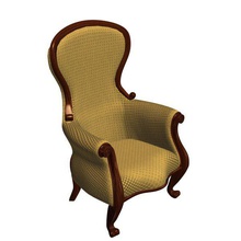 cadeira de v1 highback móveis printable lowpoly 3d print model - Mito3D
