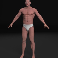 carattere l'anatomia atletico corpo ragazzo faccia ragazzi testa umana maschio uomo modello muscolare nudo persone vokri 3d print model - Mito3D
