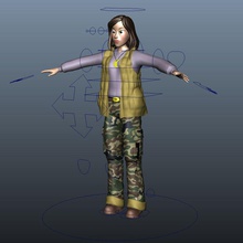 carácter elly la animación cuerpo caracollo de dibujos animados control ciclo femenino niña humanos articulación señora modelo aparejo el esqueleto caminar mujer 3d print model - Mito3D
