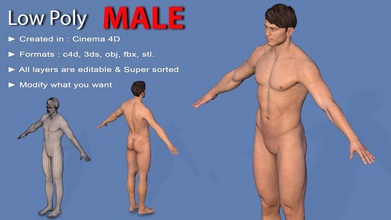 character male base body guys human man mesh model naked nude person sculpt sculpture sexy studios thexpo thexpostudios 3d print model - Mito3D