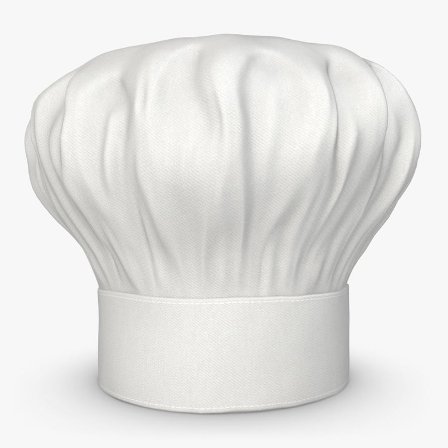 chef chapéu 04 branco 3dror 3ds cozido pac o personagem pano roupas padrão tecido alimentos a cozinha inferior lowpoly max modelo poli realista scanline teste toque vray 3D print model - Mito3D