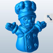 chef v1 people printable lowpoly 3d print model - Mito3D