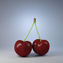 cherry alextray bol de la decoración alimentos fruta cocina modelo realista rojo tabla 3d print model - Mito3D