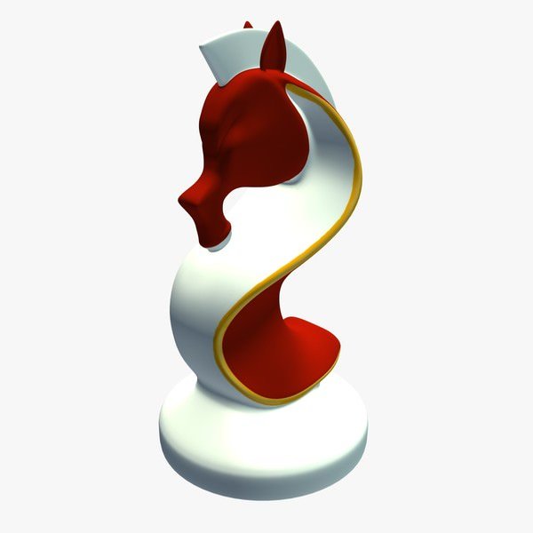 cavaliere di scacchi v2 i giocattoli stampabile lowpoly 3D print model - Mito3D