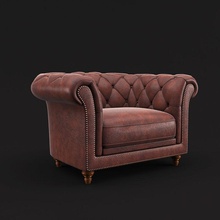 chesterfield poltrona 3d bonita cadeira chester confortável sofá ddd artista mobiliário móveis interior couro ao vivo modelo photoreal realista sentar-se estofados 3d print model - Mito3D