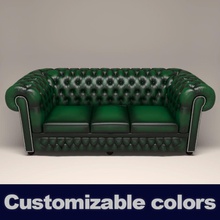 chesterfield sofá de couro arquitetura elementos mobiliário móveis espreguiçadeira modelo vouvou 3d print model - Mito3D