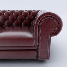 sofá chesterfield braço o botão profunda divan mobiliário móveis couro lounge espreguiçadeira modelo modelador lugares suite três madeira 3d print model - Mito3D