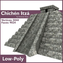 chichén itzá, la pirámide antiguo de arquitectura las civilizaciones emerson histórico itzá punto referencia maya mexicano méxico modelo pirámides rosa piedra estructura 3d print model - Mito3D