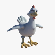 de pollo animal aves dibujos animados carácter chick la granja fishzombie juego gallina modelo gallo toon 3d print model - Mito3D