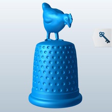chicken standing top v1 thimble novelties printable lowpoly 3d print model - Mito3D