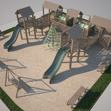 children playground dan architecture bench child collection elements exterior feel funny furnishings furniture grass happy joy kid model nature outdoor parking playing proof rope sand sliding swing urban wood 3d print model - Mito3D