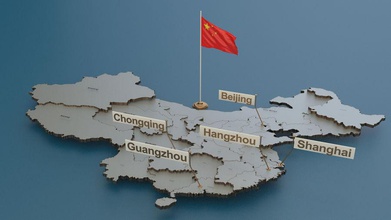 china detailed map animated flag 3d automate collection country county data democrat denmark detail election europe generative land mageedalzaide model municipality plugin republican rig visualization 3d print model - Mito3D