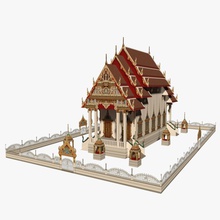 Çin Kilisesi - düşük poli 3d mimarlık Asya bina kilise oyun tarihi ev arazi dönüm noktası lemmolab daha model eski poly türbe yapısı tapınaklar Tay ue4 birlik 3d print model - Mito3D