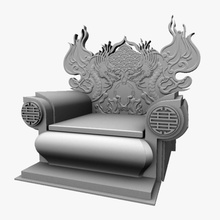 1 Çin tahta sandalye kale toplama taç giyme ejderha İmparator fa mobilyalar mobilya hp3d iç Kral Krallık Ortaçağ model kraliçe Roma Kraliyet devlet taht 3d print model - Mito3D