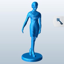 chinese woman v1 man people printable lowpoly 3d print model - Mito3D