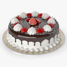 pastel de chocolate la torta choc crema el postre alimentos esmerilado hielo icecream modelo nicemodels real realista fresa dulce 3d print model - Mito3D