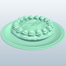 creme de chocolate torta toda a v1 o inteiro alimentos printable lowpoly 3d print model - Mito3D