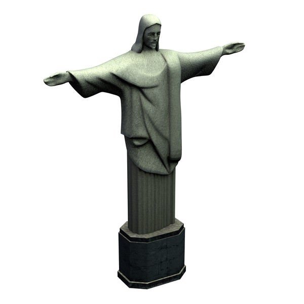 cristo di rio v1 redentore statua punti riferimento stampabile lowpoly 3D print model - Mito3D