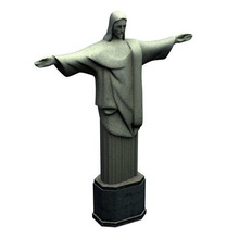 christ rio v1 redeemer statue landmarks printable lowpoly 3d print model - Mito3D