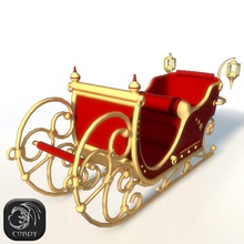 christmas sleigh low poly assets bag character claus clause collection cordy deer game gift holiday lower model present ready reindeer s sack santa sled sledge winter xmas 3d print model - Mito3D