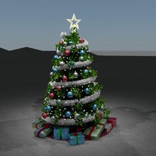 Noel ağacı yay claus toplama yeşillik hediye tatil ışık model mvcomputers süs kağıt bitki mevcut din santa sezon ağaç kış sarma 3d print model - Mito3D