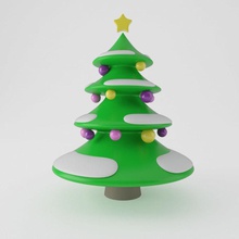 christmas tree cartoon character child fantasy fir forest gift happy holiday kiviive model nature new pine plant playing present snow spruce toon toy winter wood years 3d print model - Mito3D