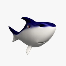 tombul köpekbalığı karikatür hayvan aqua su çizgi film karakter fin balık harika resim hayat lior hai erkek göster model predator deniz doku toon underwat sualtı beyaz 3d print model - Mito3D