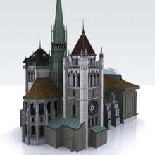 kilise yaşlı mimarlık yakınında şehir beton oyun Ortaçağ orta din yapısı ykswobel0289 3d print model - Mito3D