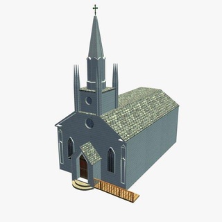 église v3 bâtiments imprimable lowpoly 3d print model - Mito3D