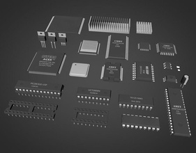 circuit board micro chip 3dcat92 capacitor chipped component computer conductor cpu electronic electronics ic intergrate microchip micros model motherboard packaging pcb programmable semi silicon 3d print model - Mito3D
