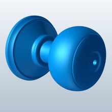 circular door knob w button lock v3 wiht hardware printable lowpoly 3d print model - Mito3D