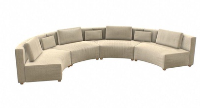 kreisförmige sofa benallal cinema4d Runder couch Kurve Stoff Einrichtung Möbel Spiel Innenraum - Liege lowpoly Modell modern pbr poly realistisch sind Sitz Schnitt 3d print model - Mito3D
