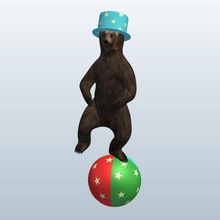 circus bear standing large ball v1 animals printable lowpoly 3d print model - Mito3D