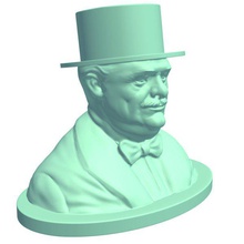cirque barnum v1 le buste de ringmaster chapeau des statues bustes imprimable lowpoly statues, 3d print model - Mito3D