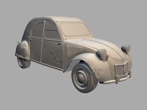 citroen 2cv 1er de antigüedades coche modelo paradoja vehículo 3d print model - Mito3D