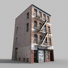city building 04 apartment architecture game house model new pixel bug shop store structure urban york 3d print model - Mito3D