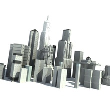 edifici della città 3d architettura edificio paesaggio urbano downtown fresco metropoli modello pera scape scena grattacielo struttura 3d print model - Mito3D