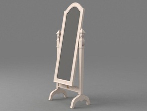 classico specchio antike fantasia arredamento mobili ragazza da odio vecchio legno in 3d print model - Mito3D