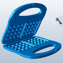 carré classique waffle maker v1 fer à repasser les appareils imprimable lowpoly 3d print model - Mito3D
