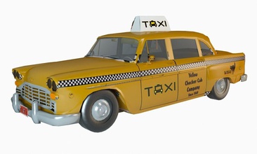 klasik taksi 60 70 ali ammar antika araba Dama kavram iç maraton model yeni nyc eski retro sedan syed zamanlayıcı ABD v8 araç vintage V-ray'in düğün sarı york 3d print model - Mito3D