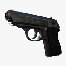 classic walther ppk 765mm 7 65mm bonding gun handgun model pistol real realistic weapon x theduke 3d print model - Mito3D