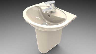 classic washbasin porcelain washroom indoor furniture 3d print model - Mito3D