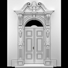 classical arch door arched architecture carved classic corbel decor decoration elements entrance facade flint83 front model ornament ornamental patterned tracery wall 3d print model - Mito3D