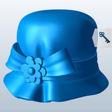 cappello cloche v1 hat abbigliamento stampabile lowpoly 3d print model - Mito3D