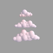 cloud-cartoon 3 Luft Atmosphäre cartoon cloud Sammlung - Umgebungen Industrie Modell Regen sergiotsoy3d Himmel verwittert 3d print model - Mito3D
