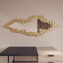 cloud gold frame mirror abstract furnishings furniture glass keeking looking model rtework specula 3d print model - Mito3D