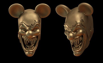 clown scary head 3d alexandr architecture bad carnival character circus decor decoration elements evil face frightful human model pavljuk prints terrible theater wall zbrush 3d print model - Mito3D