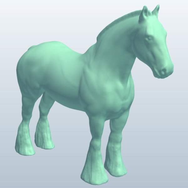 cavalo clydesdale nuetral v1 o neutro animais printable lowpoly 3D print model - Mito3D